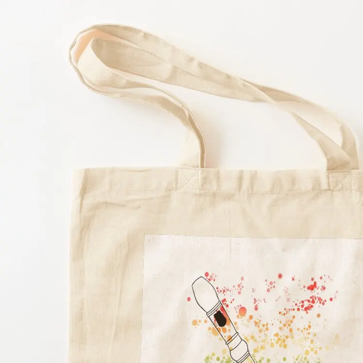 مسجل قوس قزح الألوان مدرسة الموسيقى المعلم آلات النفخ الموسيقار حمل حقيبة حقائب مخصصة حقيبة قماش قنب للنساء أكياس التسوق #3