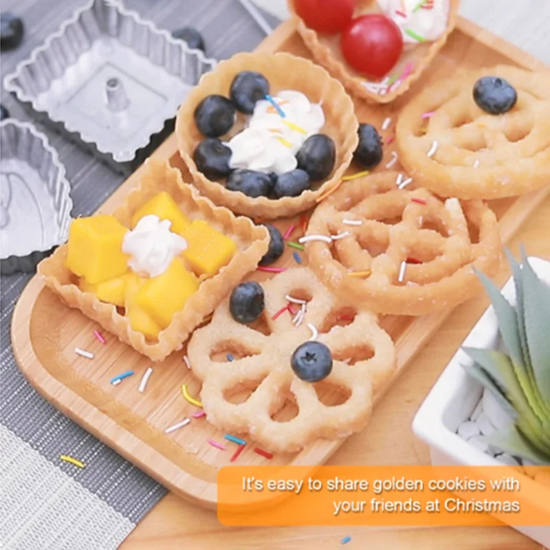 Aluminum Alloy Non-stick Spoon Frying Mold Rosette Cookie Waffle Cake Ring Molds Shredded Carrot Cookie Kitchen Baking Gadgets