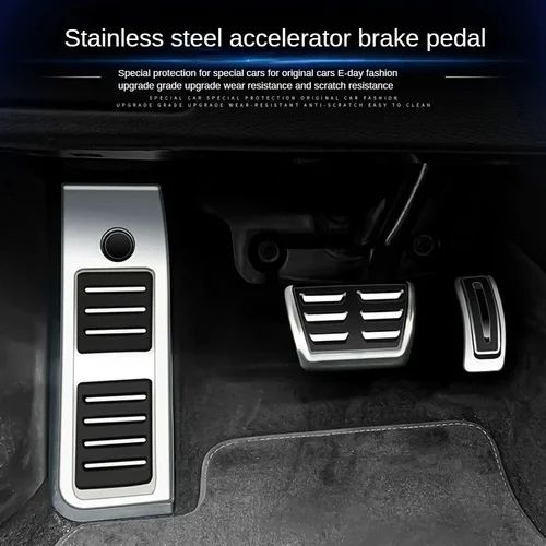 Imagen 2 del producto Pedales de coche LULECI para Audi AT MT 2009-2024 A4 B8 B9 A6 C7 C8 Q5 almohadillas de cubierta de Pedal de freno de acelerador de acero inoxidable de alta calidad
