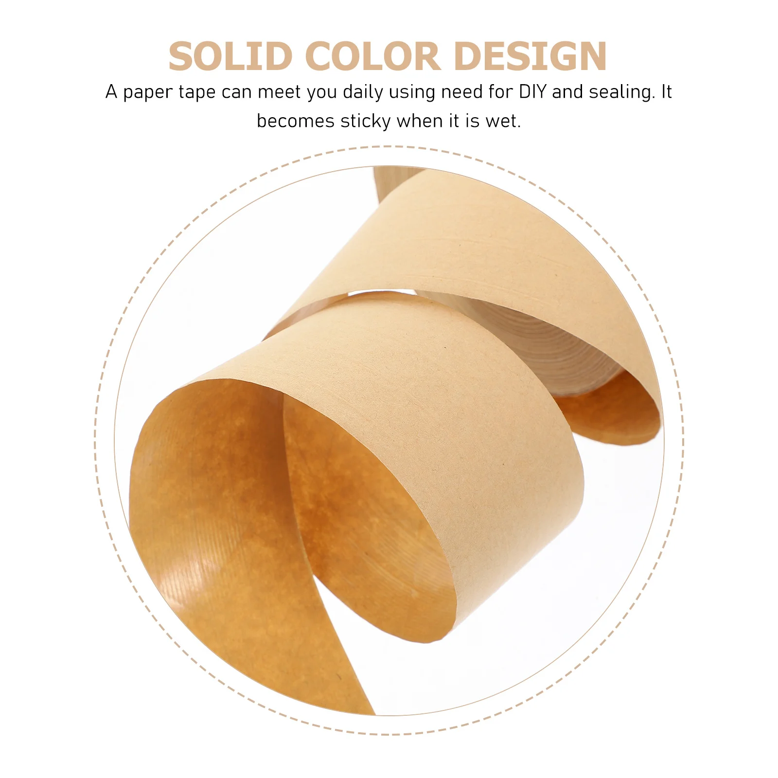 Sealing Tape 1 Roll Writable Kraft Paper for Packaging Carton Wrapping Side Sealing DIY Home Office Multi Purpose