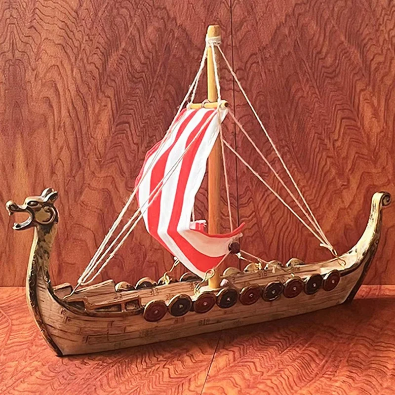 1 PCS Traditional Chinese Dragon Head Pirate Sailboat Resin Crafted Boat Model Pirate Ship Art Craft Boat