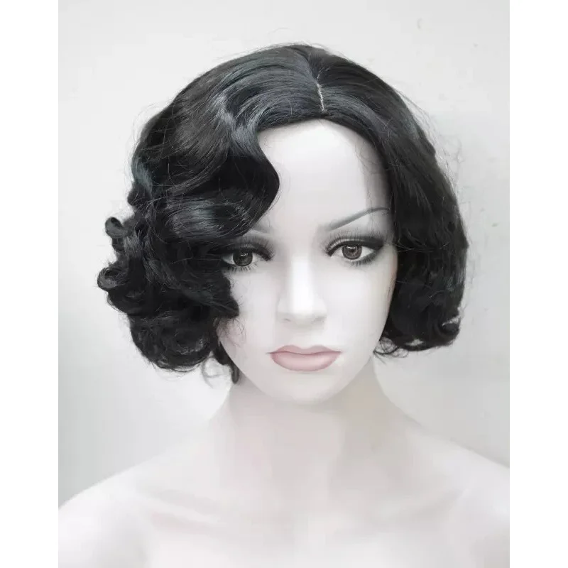 

Women’s black Ladies Short Finger Wave Ladies Daily Hair Wigs