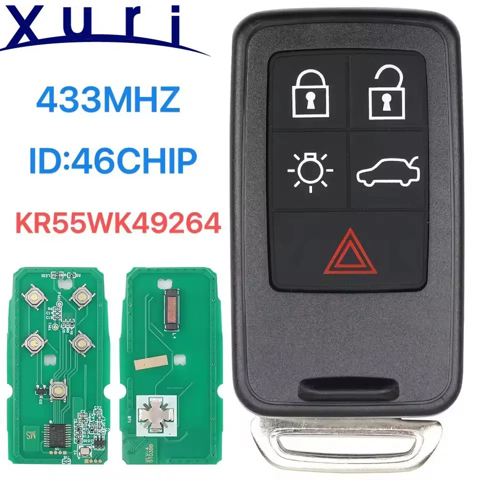 

Половина Smart/Keyless Go 434/868/902 МГц ID46 Умный автомобильный дистанционный ключ для Volvo V40 V60 V70 S60 S60L XC60 XC70 S90 XC90 S80 byLiberty A
