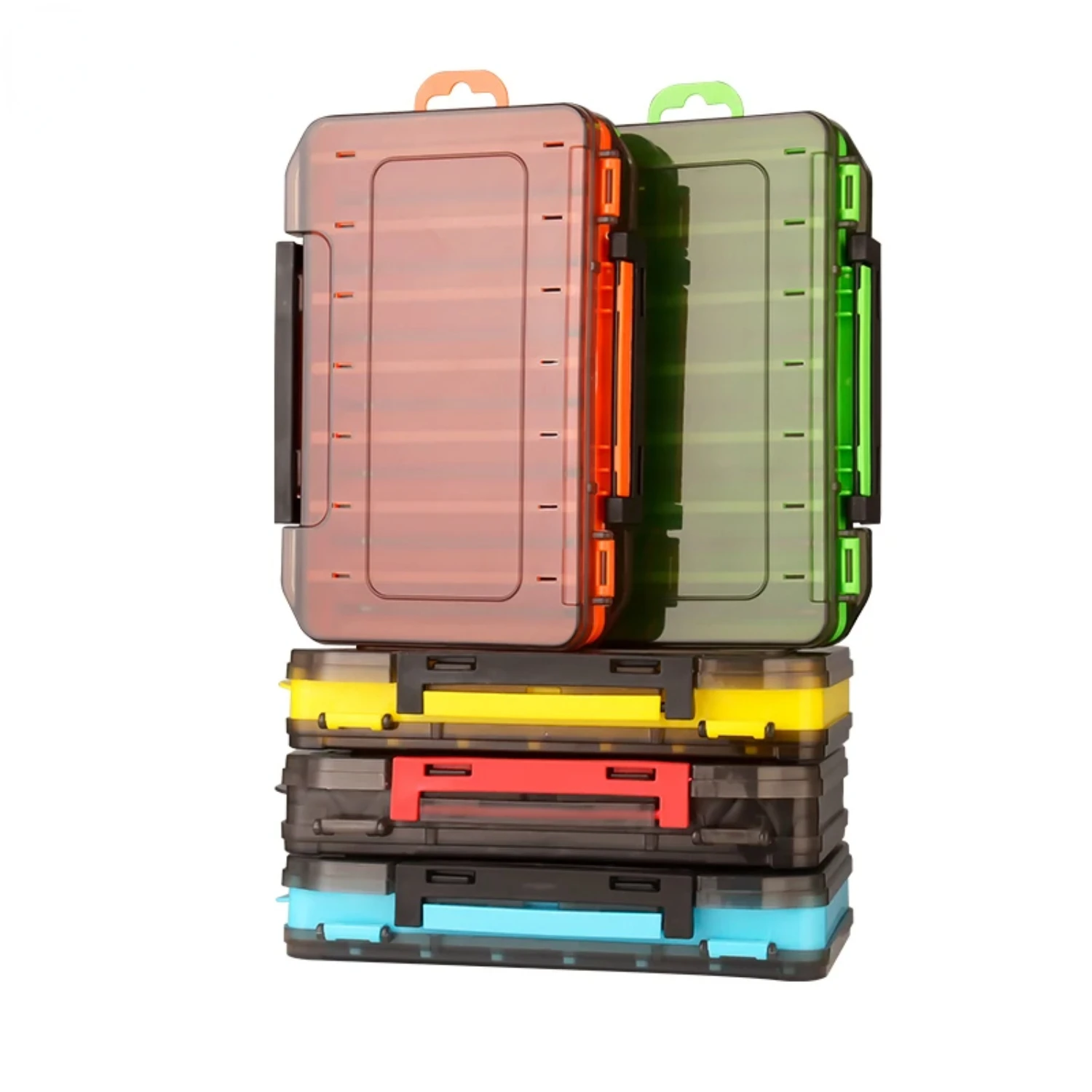 Fishing Tackle box 14 Compartments Fishing Accessories Lure Hook  Case Double Sided Fishing Tool organizer boxes