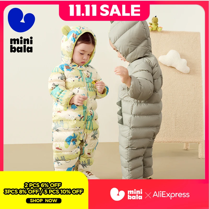 

Миниатюрный пуховый комбинезон Bala для малышей, цельный комбинезон для ползания на открытом воздухе, зима 2024, новые стили для мальчиков и девочек, комбинезон