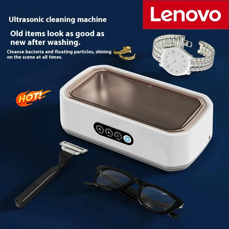 Lenovo Ultrasonic Cleaner Machine Eyeglass 650ml Mini High-frequency Vibration Cleaning For Glasses Jewelry Denture Pacifier New