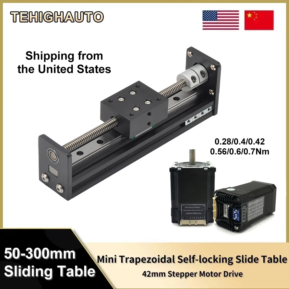 

T-type Linear Rail Stage Nema 17 Motor Drive Kit Sliding Table Motor High Speed Self Lock Linear Table CNC XYZ Axis Router Table