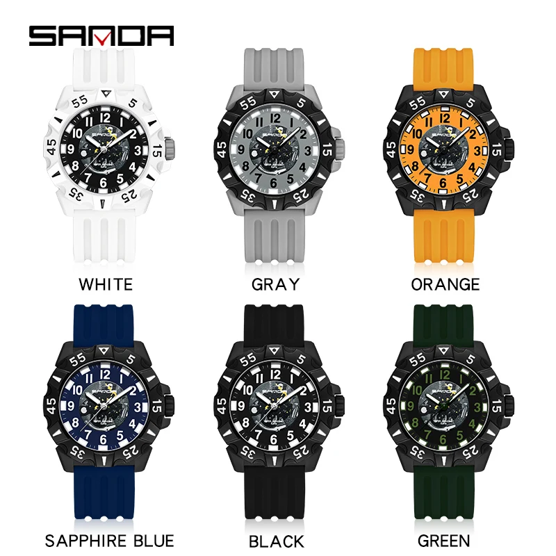 SANDA 2022 Top Luxury Sport Men Quartz Watch Casual Style Military Watches Men 50M Waterproof Male Clock relogio masculino 3209