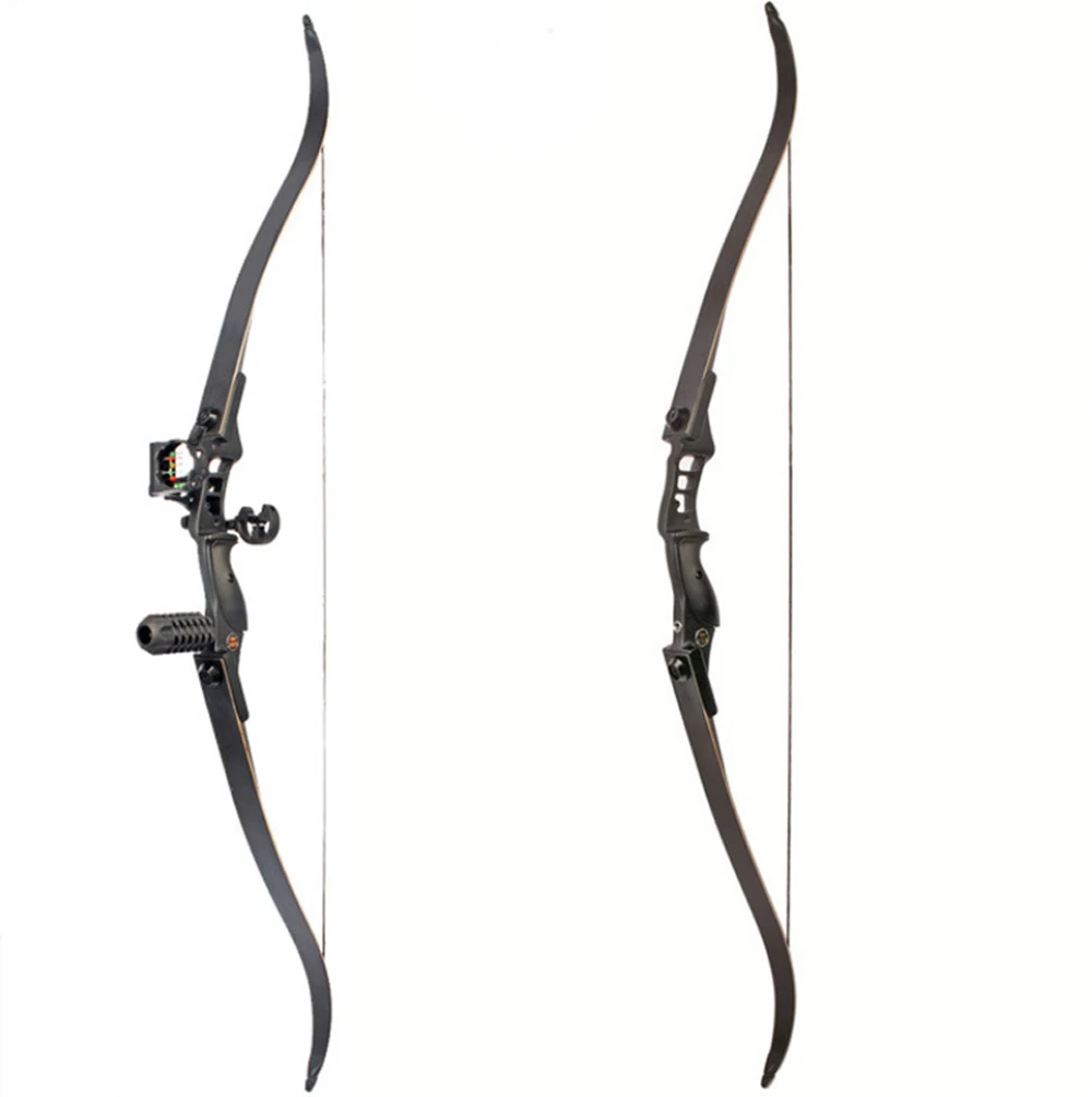 

F177 Американский 54-дюймовый изогнутый охотничий лук, конкурентоспособное оборудование для стрельбы из лука на открытом воздухе, металлическая разделенная стрела, 30-50 фунтов, тренировочная стрельба из лука