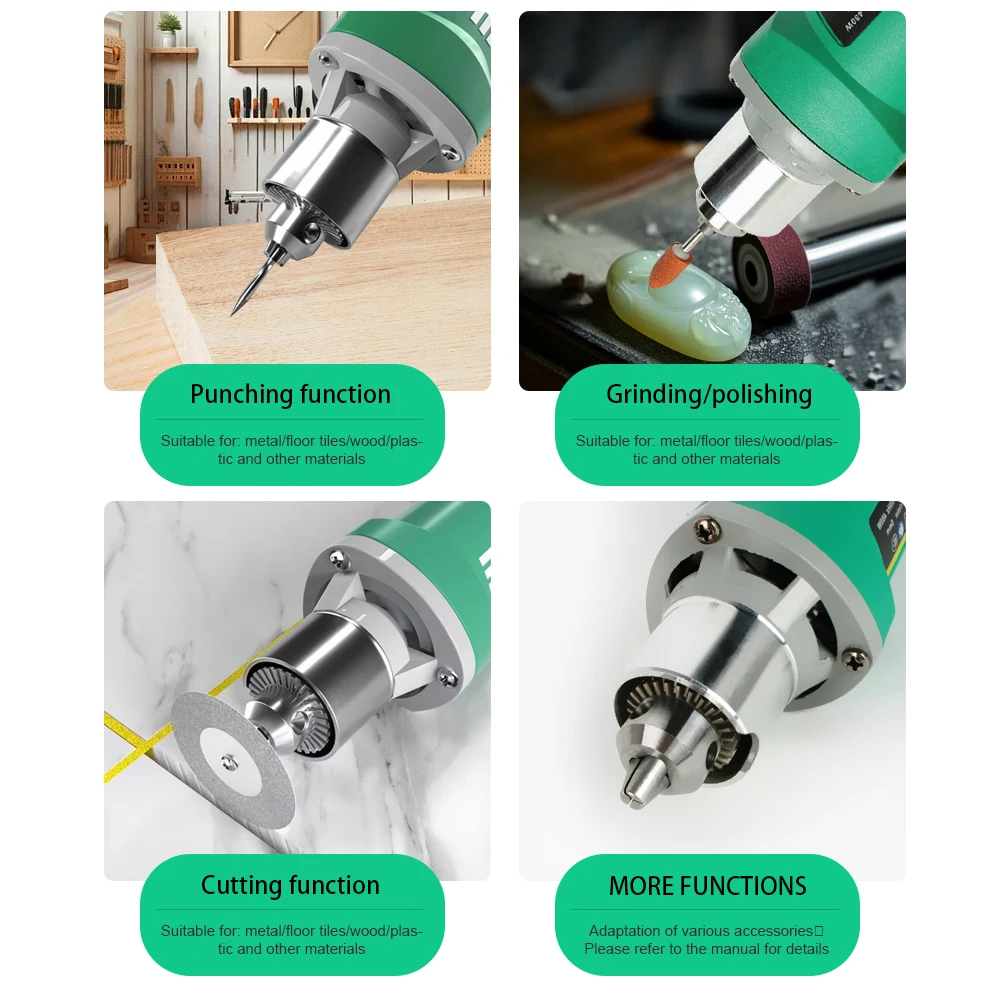 High-Power Engraver Electric Drill Engraving Rotary Tool Flexible Shaft 6-Position Variable Speed Polishing 220V