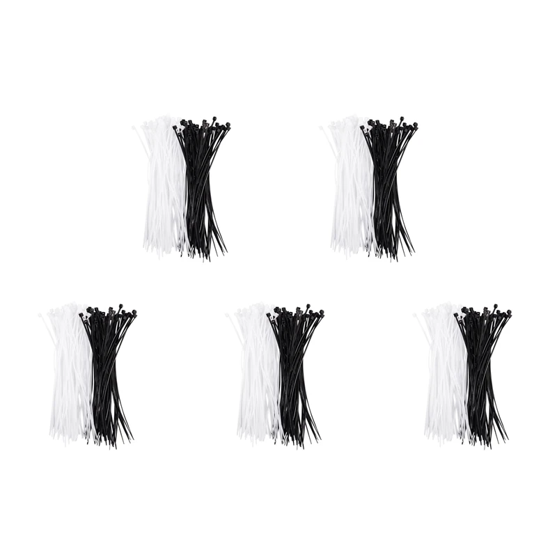 Promotion! 3Mm X 150Mm Auto Wire Push Cable Zip Tie Organizer White Black 500 Pcs