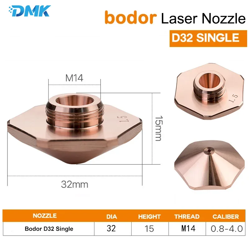 Bodor 깍지 레이저 커팅 노즐, 모든 유형 D25 D32 D28 H15, Precitec Bodor CNC 섬유 레이저 커팅 머신, 더블/싱글