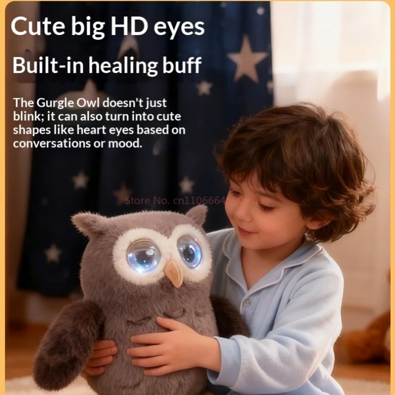Neue 100 % echte AI Intelligent Toy Overseas Edition Sprachgespräch Eule Double Eyed Emotionen Wifi Interaktion Begleitpuppe