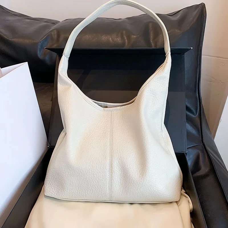 

PU Simple Hasp High Quality Shoulder Bags Solid Large Capacity Sense of Luxury Commute for Women 2024 Fashion Classic Style