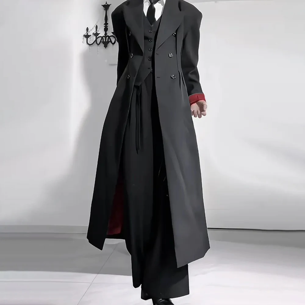 2026 Winter Neue Herren Einfarbige Lange Jacke Amerikanischer Retro-Mode-Trend High Street Lässig Locker Einfach Nischen-Herrenoberbekleidung