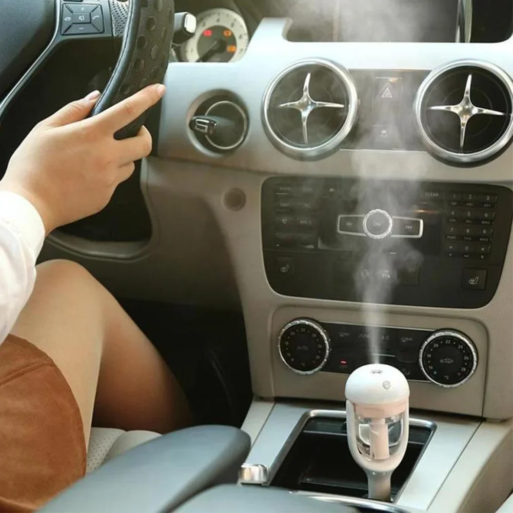 Car Humidifier Diffuser 12V Mini Portable Essential Oil Mist Maker Auto Shut-Off Dual Function Air Purifier Freshener For Car