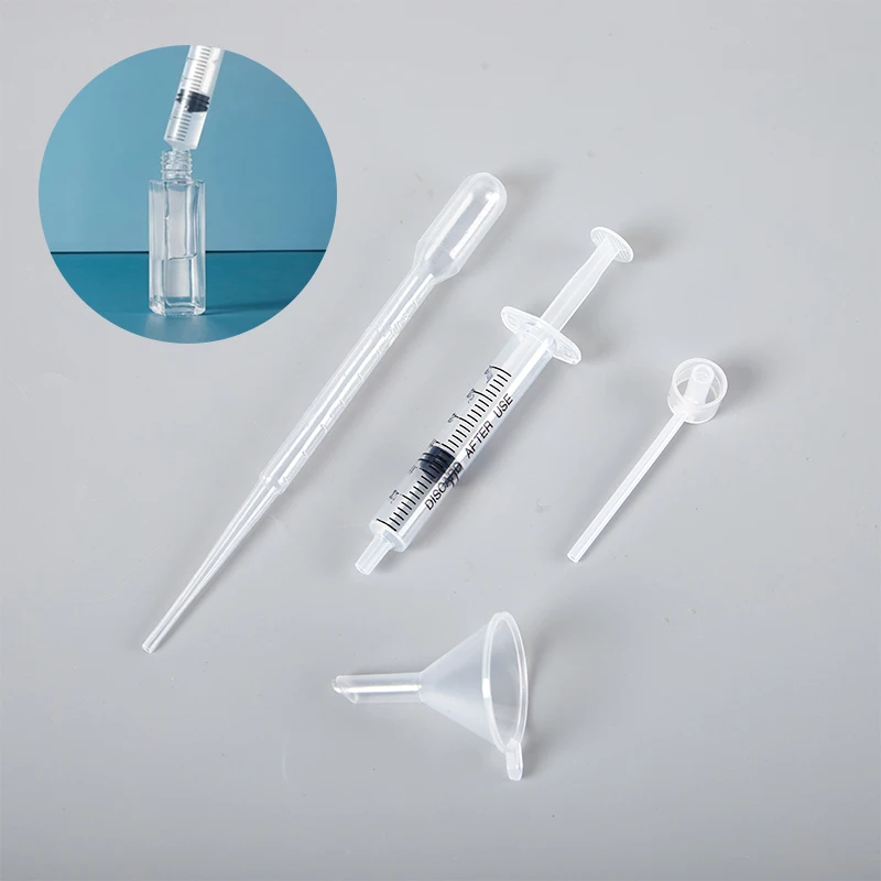 4pcs/Set Perfume Refill Tools Plastic Diffuser Pipette Syringe Straw Dropper Funnel Spray Dispensing Required Cosmetic DIY 