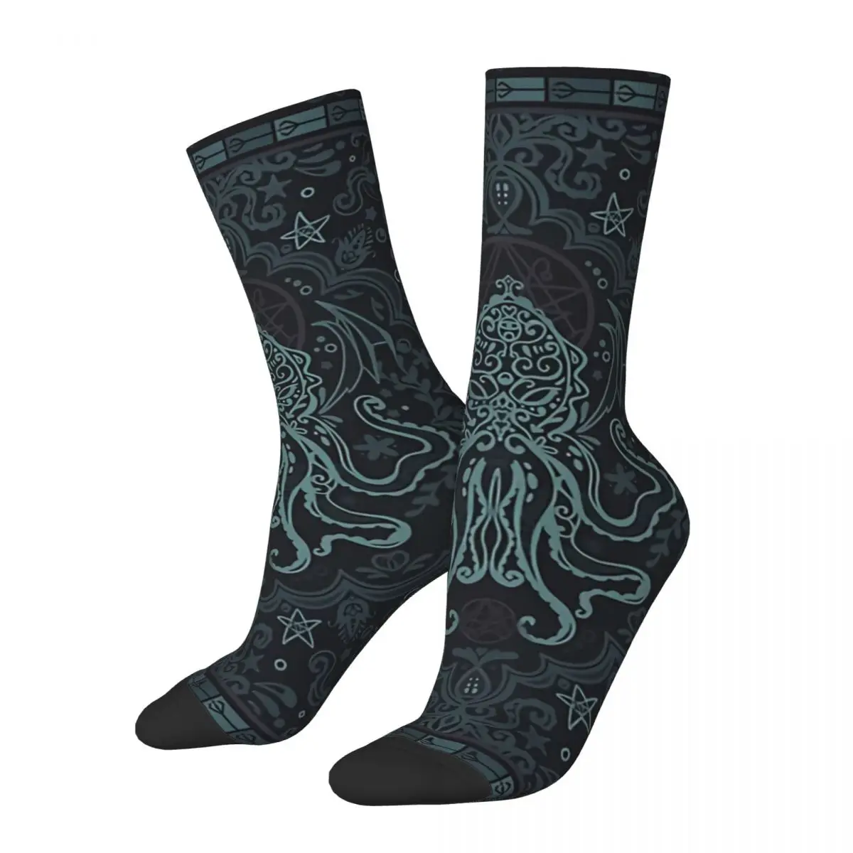 Retro Cthulhu Mythos Men's Socks Unisex Street Style Seamless Printed Happy Crew Sock Gift