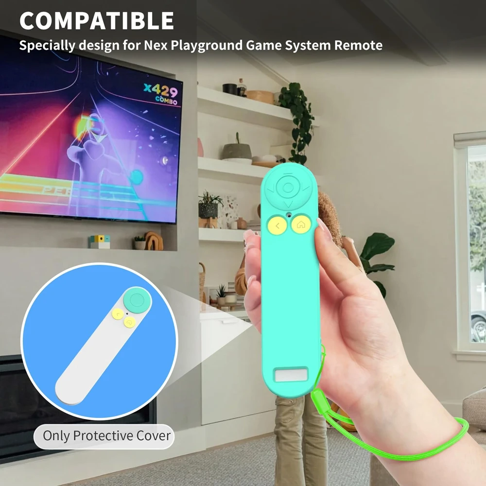 Silicone Protective Case for Nex Playground Video Game System Remote Anti-fall Remote Control Cover with Lanyard