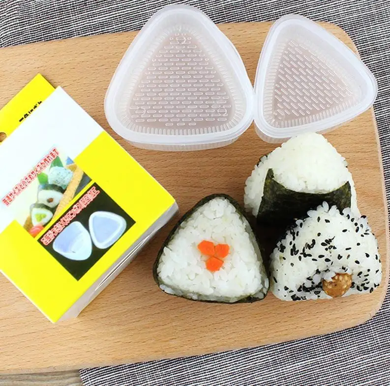 4 sztuk/zestaw DIY forma do Sushi Onigiri kulka ryżu żywności naciśnij trójkątne do robienia Sushi Mold Sushi Kit japoński kuchnia akcesoria Bento