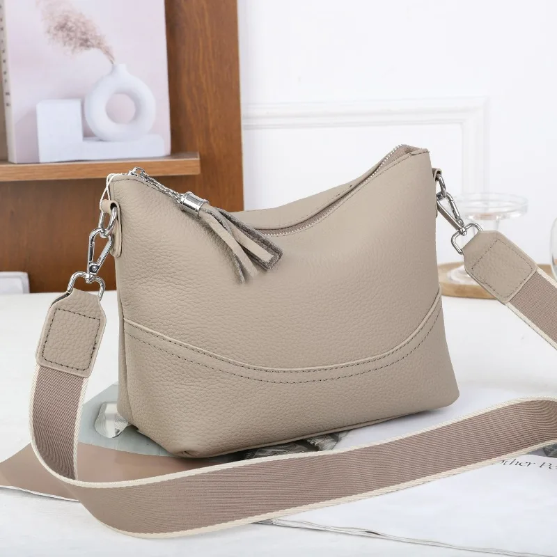 

Cowhide women's bag shoulder crossbody simple and practical commuter tote bag underarm leather bag soft leather