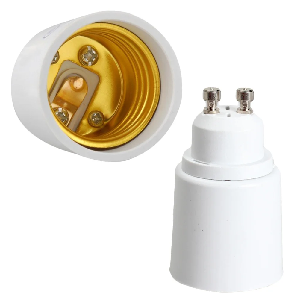 

2Pcs Gu10 to E27 E26 Adapter Copper Conductive Light Bulb Socket Converter Resistant LED Bulb Base Lamp