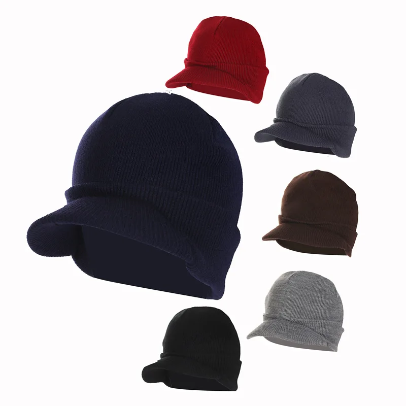 Fashion Men And Women Woolen Knitted Hat Warm Duck Tongue Hat Autumn And Winter Big Brim Hat Versatile Woolen Cap Hot