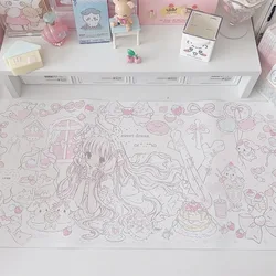 Tea party bride girl mouse pad, sweat-proof and dirt-resistant, household wireless large mouse pad