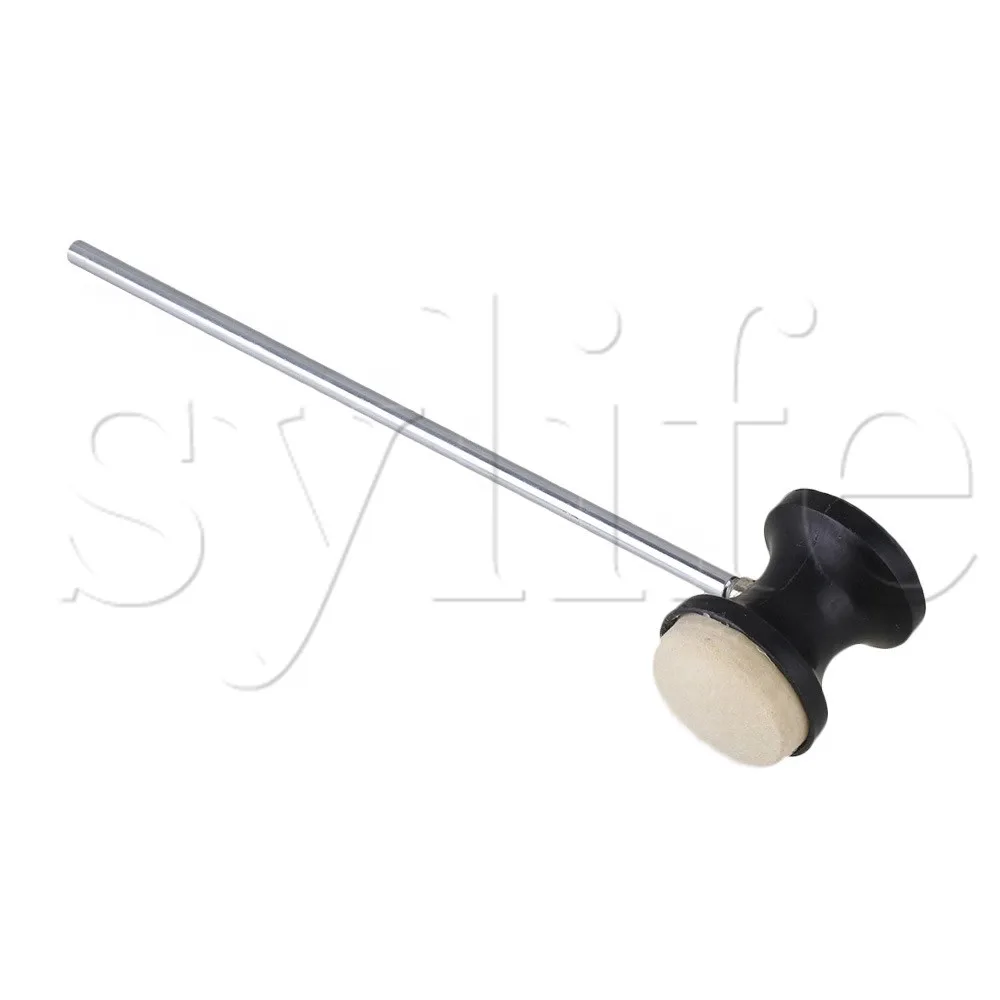 Round Shape Stainless Steel Shaft 225x6mm Black Felt Bass Drum Beater