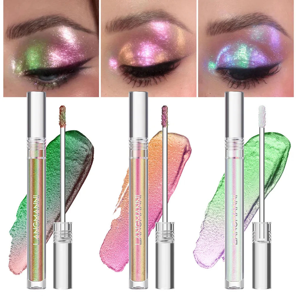 Glitter Highlighter Liquid Eyeshadow Shimmer Sequins Glitter Pearlescent Lying Silkworm Liquid High Gloss Eye Shadow Cosmetics