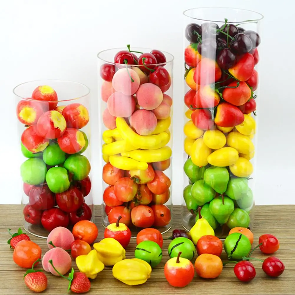 10Pcs/Bag Artificial Fruit Foam Realistic Mini Long Lasting Photo Props Crafts Dining Table Decor Fake Vegetable Home Supplies