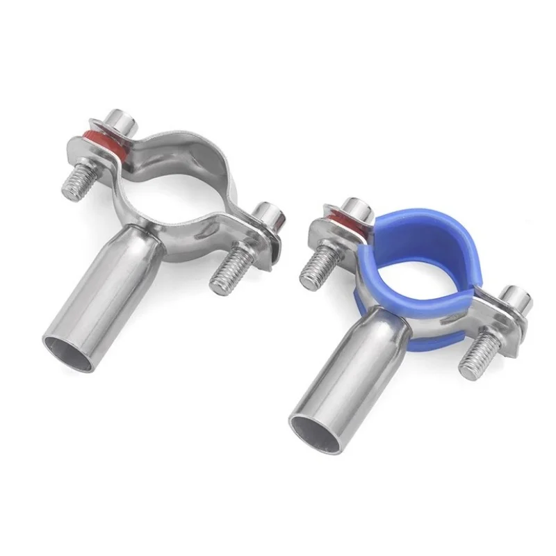 1pc 304 Stainless Steel Fixture Pipe Bracket Welding Water Pipe Fixed Clamp Circular Pipes Clamp PVC Locking Clamps 8mm-219mm
