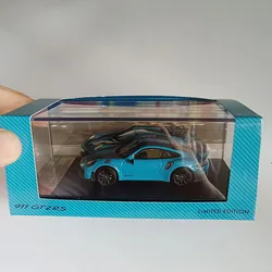 Modelo de veículo Alloy Diecast para crianças e adultos, 911GT RS, super carro esportivo, coleção de brinquedos, lembrança, escala 1:64