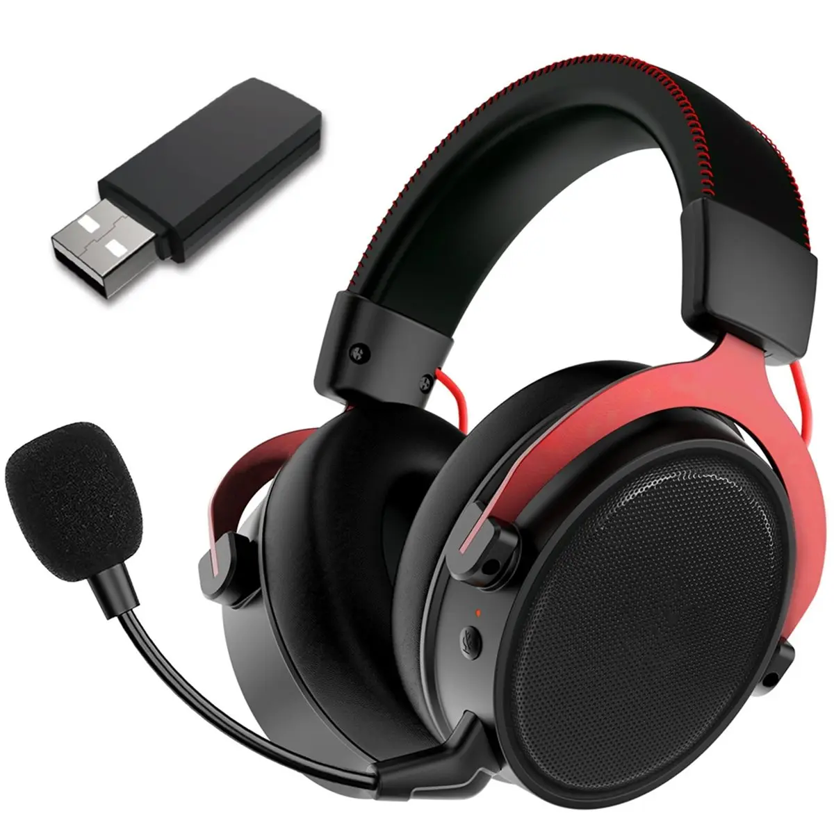 Wireless Gaming Headset Plastic + Artificial Leather Gaming Headset with Microphone