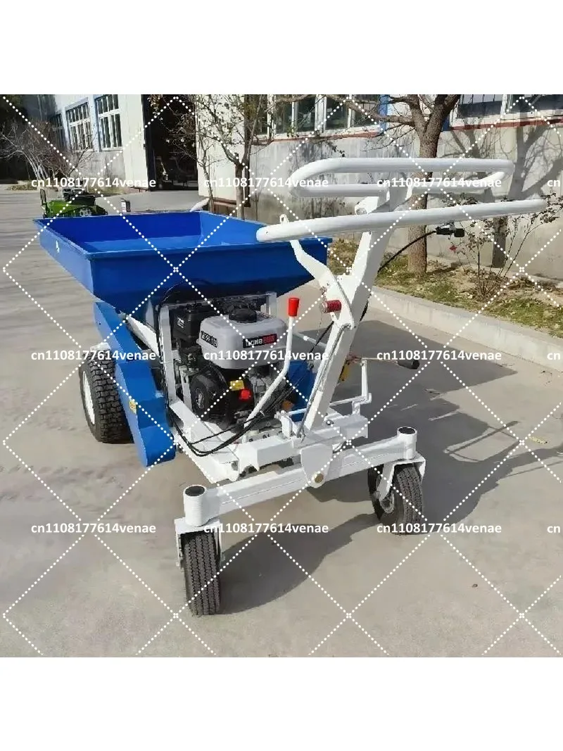 Self-Propelled Compost Spreader Hand Push Double Tray Adjustable Lawn Garden Tool