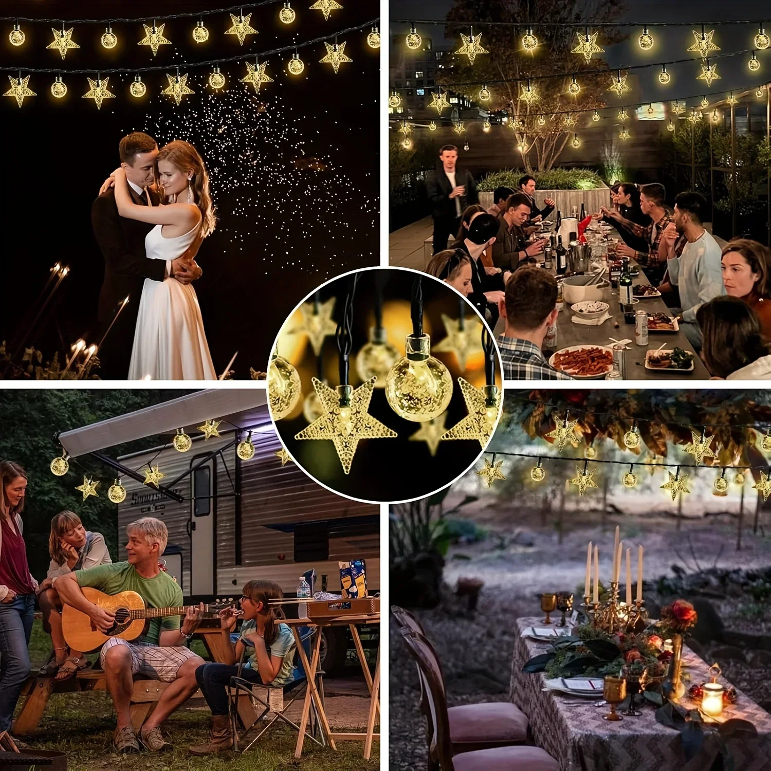 Solar Outdoor Lichtslingers 8 Knipperende Modi 100LED Ster Bubble Ball Tuin Vakantie Nieuwjaar Kerst Bar Decoraties Verlichting