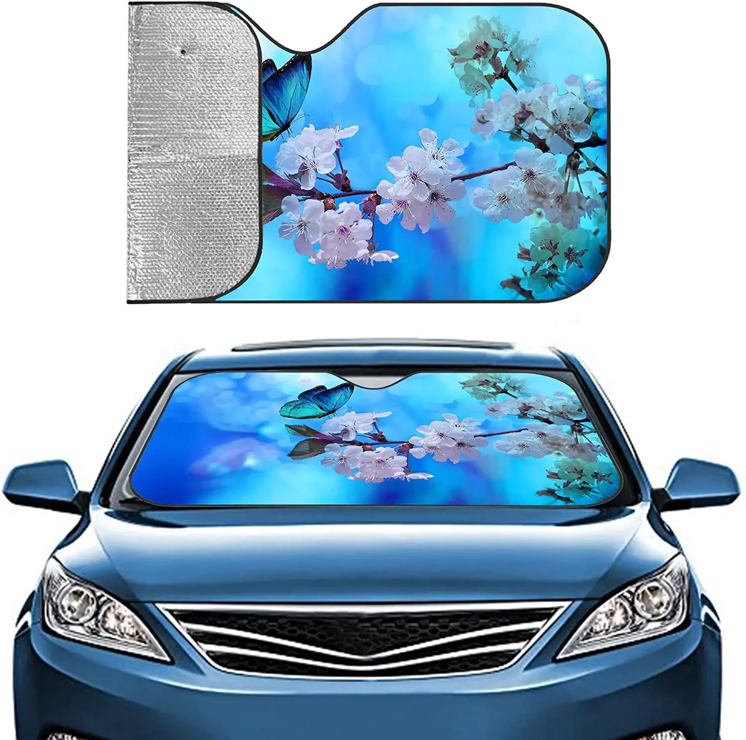 Flower Floral Funny Windshield Sun Shade for Truck SUV Automotive car Sun Shade Windshield Covers Cute Foldable Sun Visor Blocks