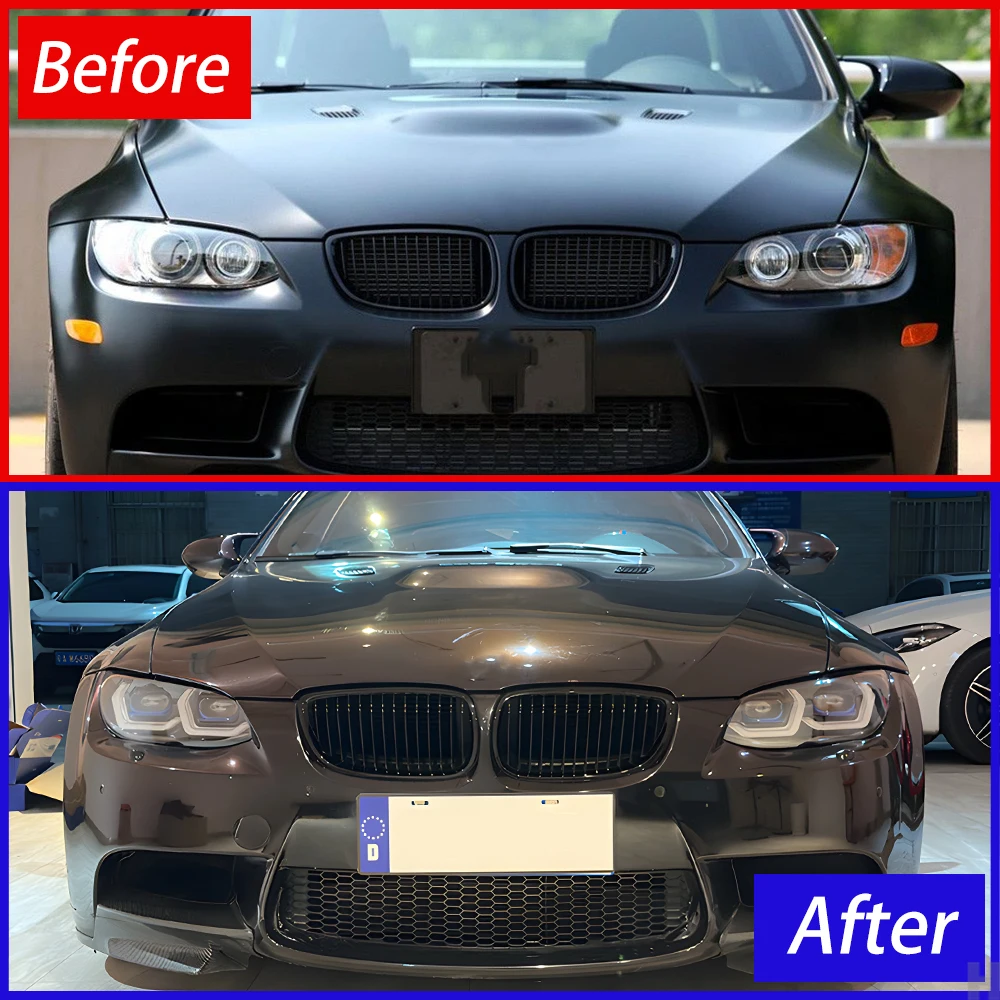 لسيارات Bmw 3 Series E92 E93 320I 325I M3 2007-2010 Led مجموعة مصابيح أمامية للسيارات ترقية الأصفر Drl العارض عدسة اكسسوارات السيارات