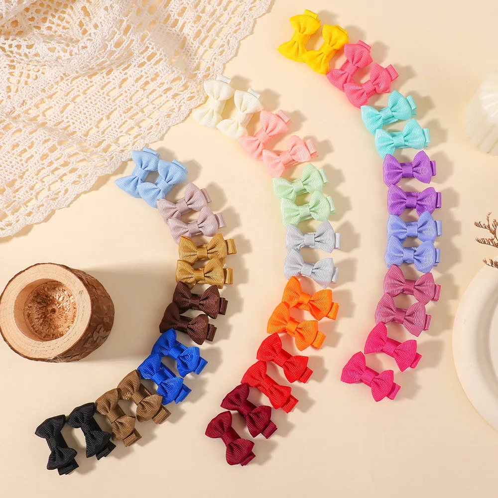 40/60 Stück Haarspangen mit Schleifenband, bunte dekorative Haarspangen für Kleinkinder, Mädchen, zufällige Farbe – Detail 11