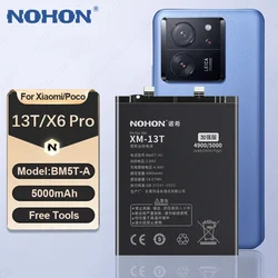 NOHON Replacement Battery for Xiaomi Poco X6 Pro X3 X4 GT F5 F4 F3 F1 M6 Pro M5 M4 M3 Phone Batteries Lithium Polymer Bateria