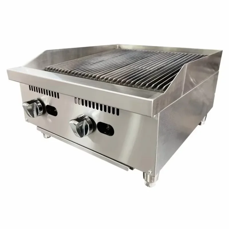 Commercial Kitchen Heavy Equipment Stainless Steel Freestanding 12 Inch Gas Charbroiler With Safety Valve Gas Grill