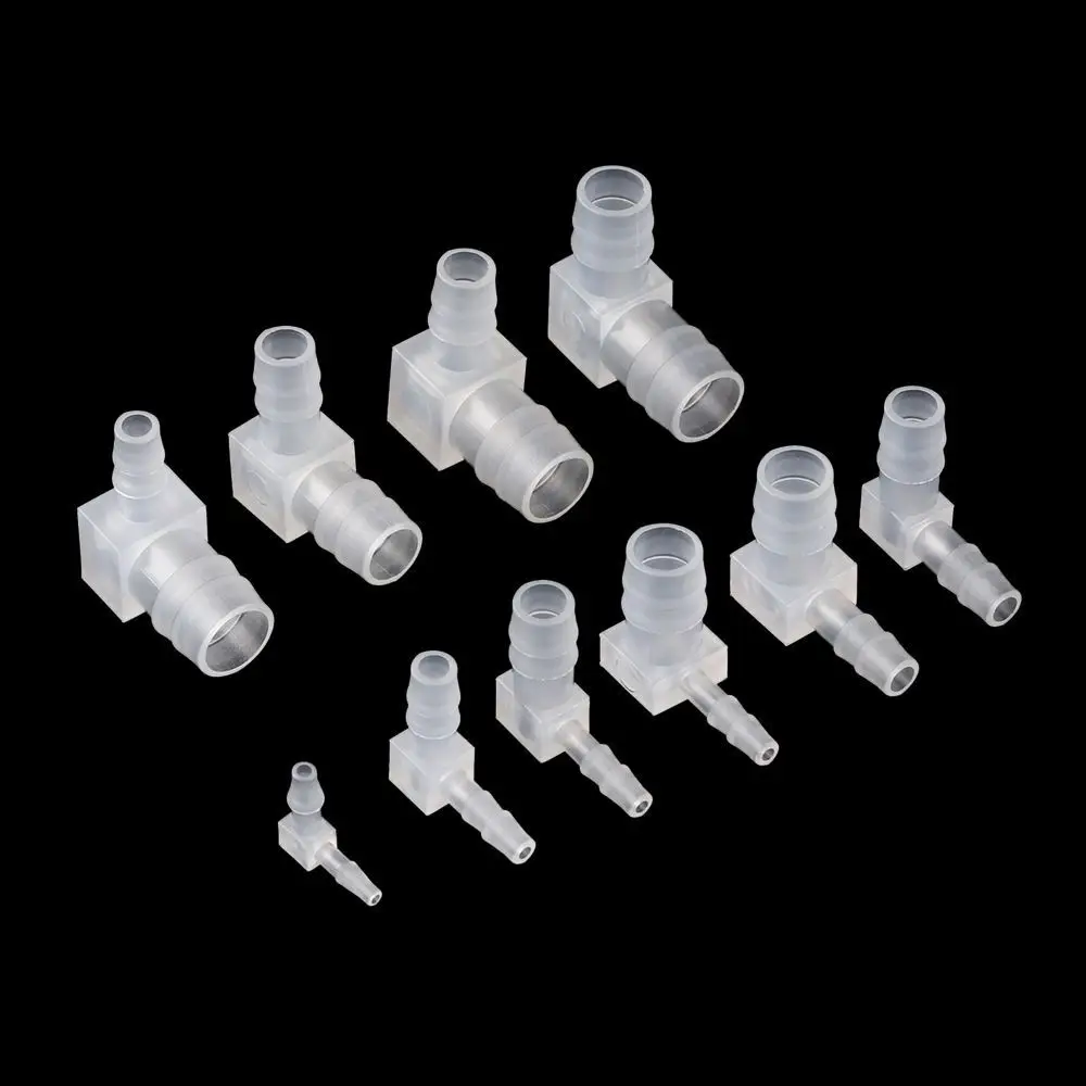 10Pcs New PP Plastic Elbow Connectors 4-20mm Transparent Aquarium Tank Fittings 90 Degree Pagoda Hose Joint Garden Irrigation