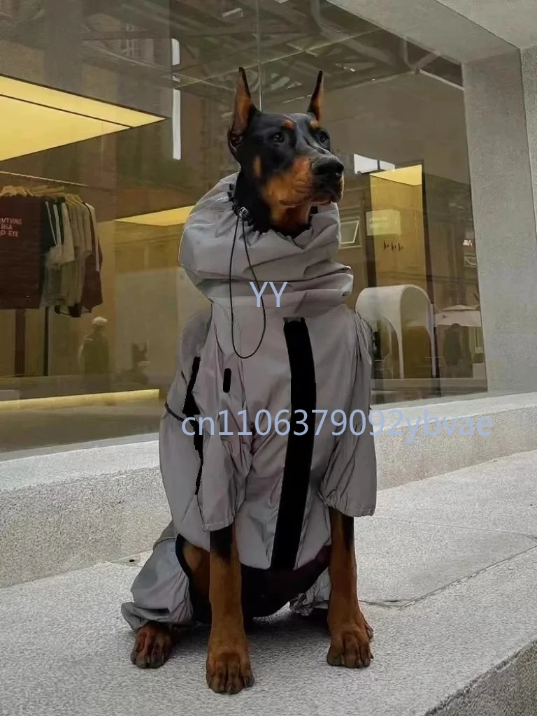 

Autumn and winter new pet clothes fleece warm jacket Dubin Labra multi-sided herding medium and large dog handsome clothes