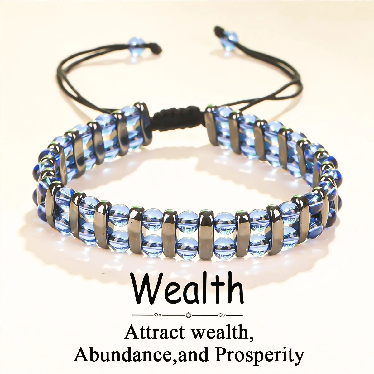 Natural stone hand-woven double-layer hemp rope bracelet - retractable and skin-friendly, suitable for both men and women, lucky and lucky, daily wear in all seasons Teachers' Day/Graduation Season/Back-to-School Season Gift (casual woven jewelry)