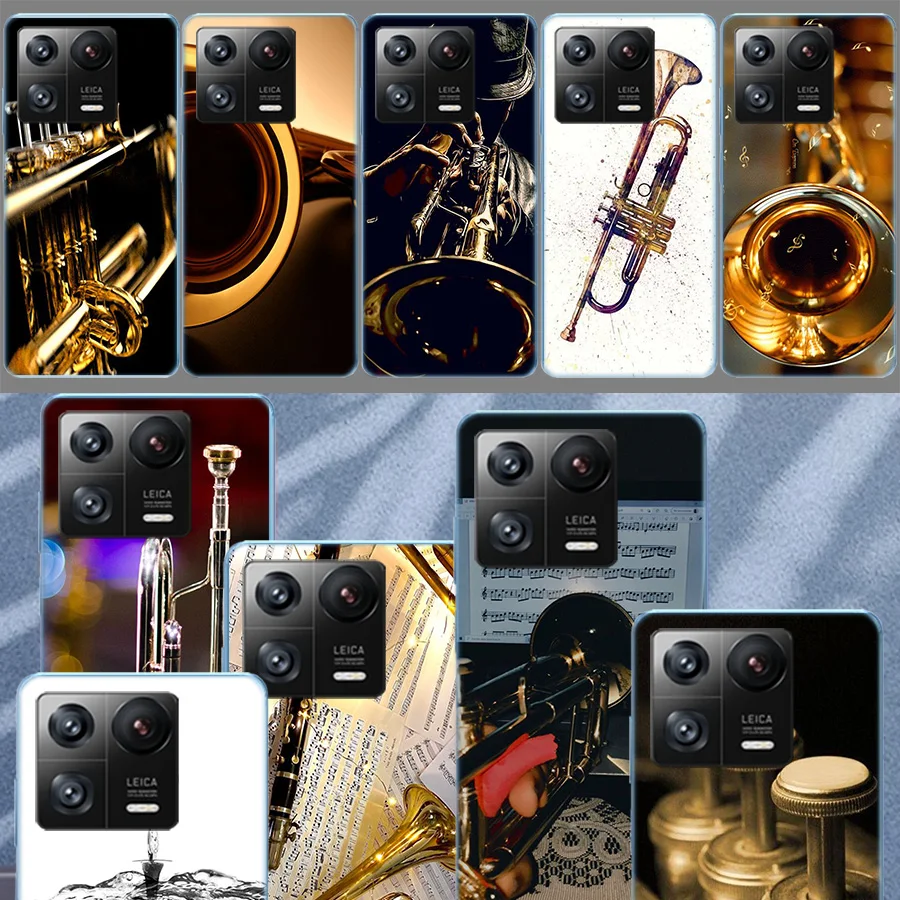 Brass Instruments Cases Phone For Xiaomi Mi 13 12 12T 12X 11 Ultra 11T 11i 10 Lite 10T Pro 9 9T 8 CC9E 6X 5X A3 A2 A1 Soft Cover