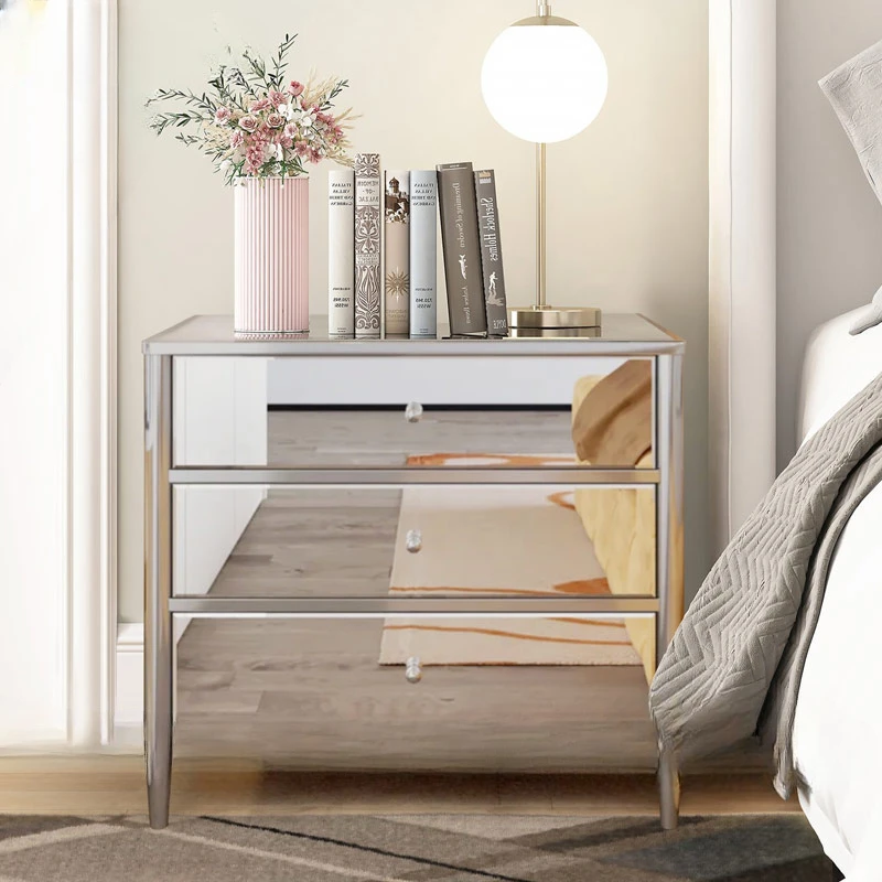 The product can be customized.Modern mirror bedside table European-style sofa with a few simple lockers storage cabinets bedside