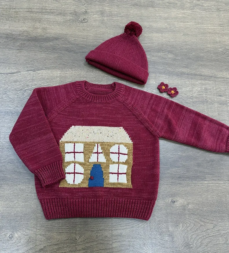 

Толстовки и свитшоты для девочек Sweet Mother KidsHouse с цветочным принтом для детей, рождественский вязаный свитер с длинными рукавами, пуловер, детская одежда