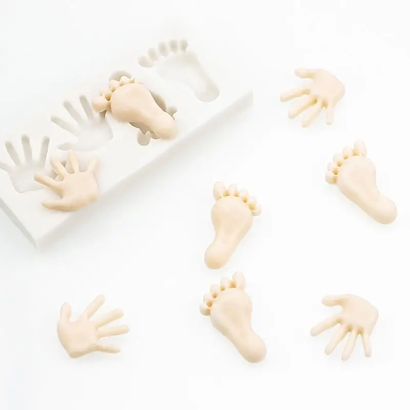 3D Baby Feet Hands Silicone Molds Candy Chocolate Mould DIY Party Fondant Cake Decor Tools Cupcake Baking Mold