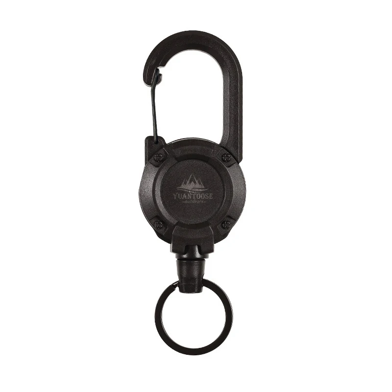 

Convenient Spring Buckle Black Outdoor Buckle Automatic Telescopic Buckle Backpack Key Chain