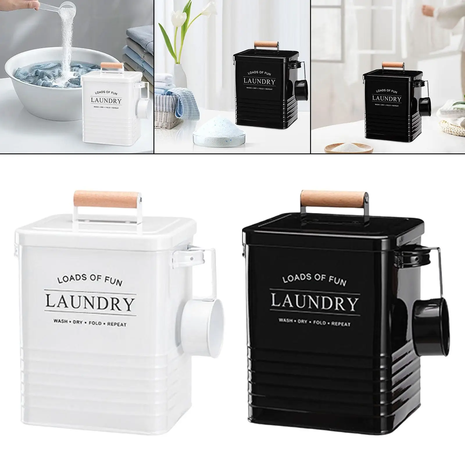 Laundry Detergent Container Multipurpose 6L Airtight Lid Modern Storage Bin